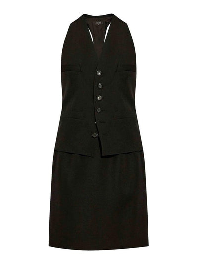 Vestito In Lana Con Scollo A V