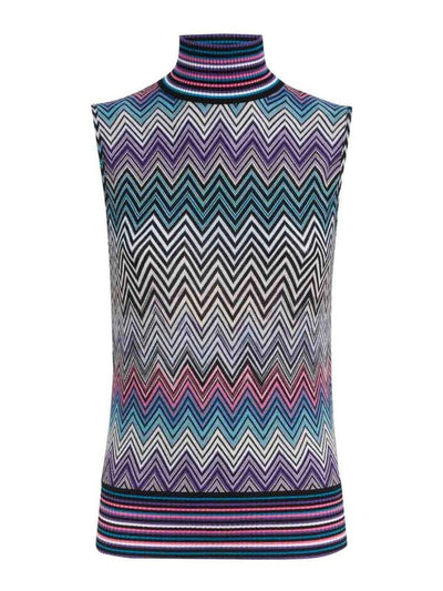 Top In Lana Con Motivo Zig Zag