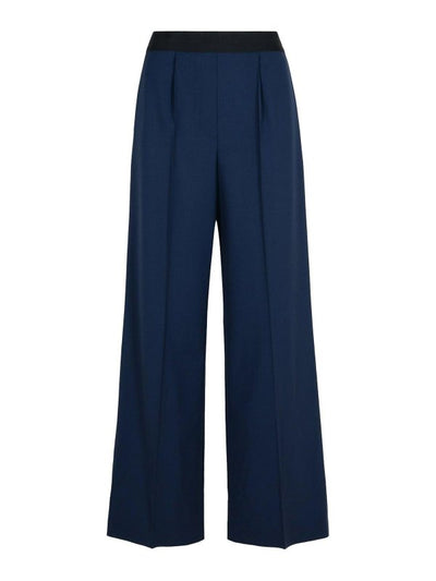 Pantaloni In Lana Vergine Blu Scuro