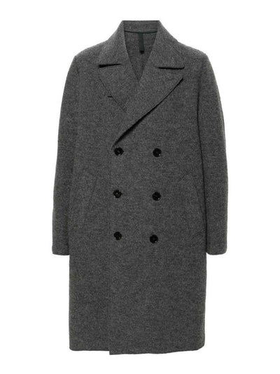 Cappotto Lungo Doppiopetto In Lana Vergine