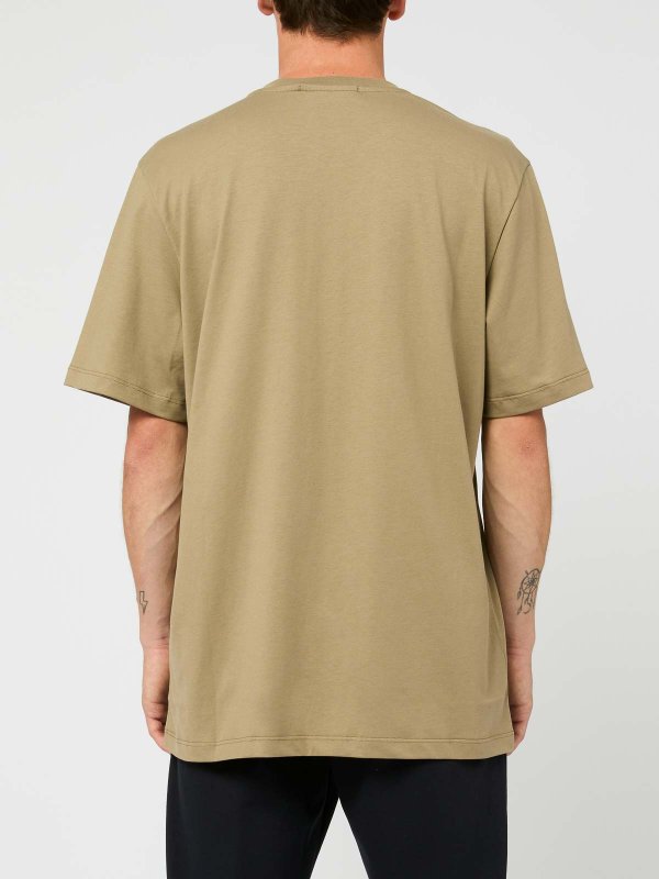 T-shirt Verde In Cotone Con Stampa Logo