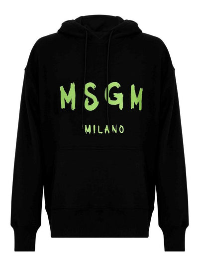 Felpa In Cotone Con Cappuccio E Logo Verde