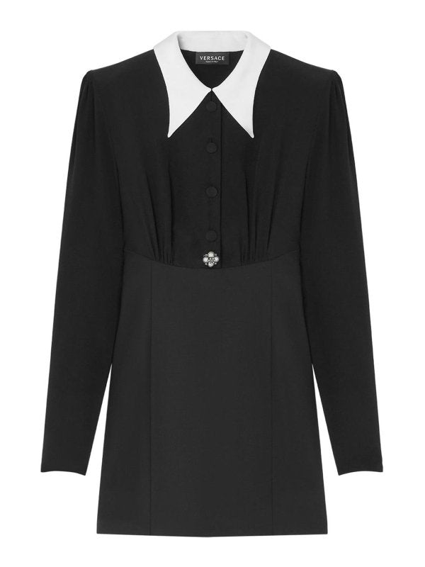 Minivestito Nero Con Colletto Bianco