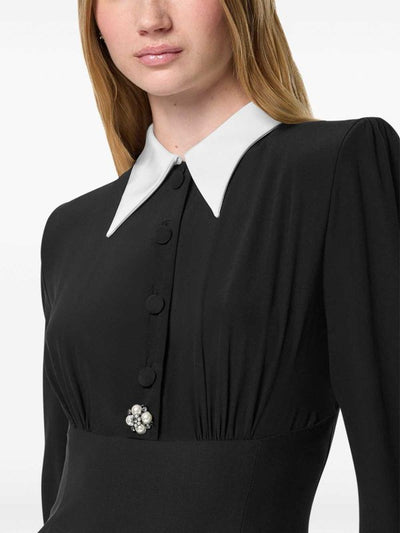 Minivestito Nero Con Colletto Bianco