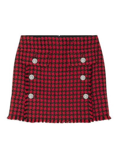 Minigonna Con Motivo A Quadri In Tweed