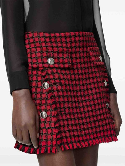 Minigonna Con Motivo A Quadri In Tweed