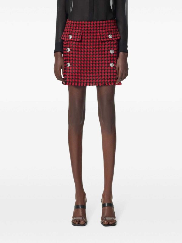 Minigonna Con Motivo A Quadri In Tweed