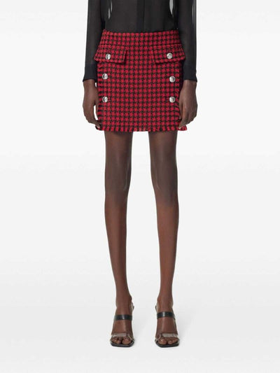 Minigonna Con Motivo A Quadri In Tweed