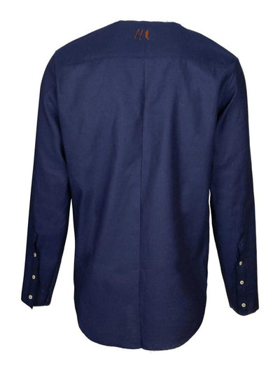 Camicia Lunga In Lino Colore Blu
