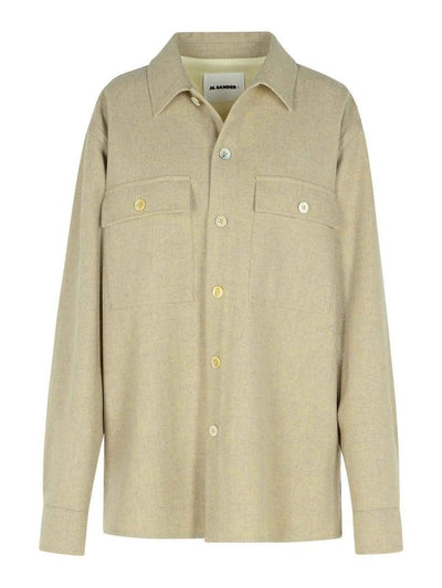 Camicia Beige In Lana Vergine