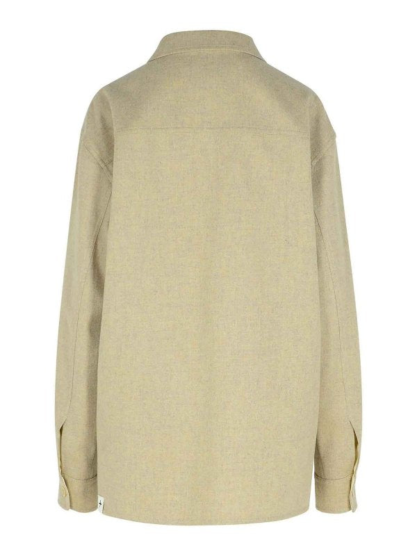 Camicia Beige In Lana Vergine