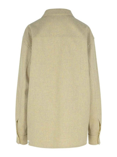 Camicia Beige In Lana Vergine