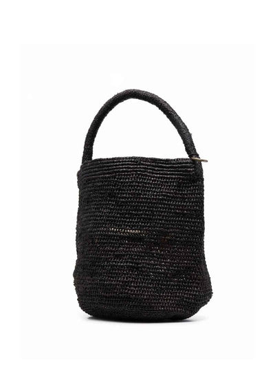 Borsa A Secchiello Nera In Rafia