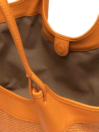 Borsa Dua In Paglia Intrecciata Arancio