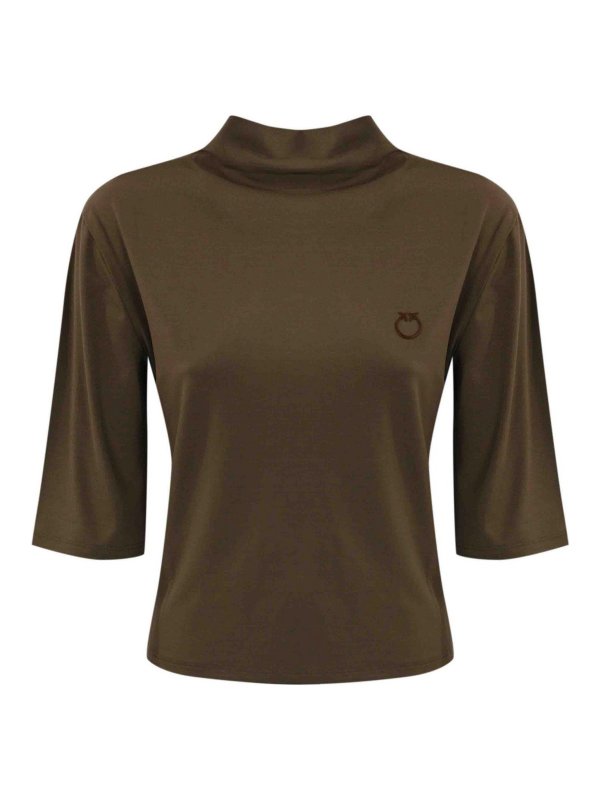Maglia Macchina In Viscosa Con Ricamo Logo