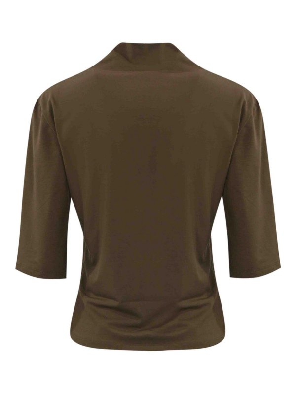 Maglia Macchina In Viscosa Con Ricamo Logo