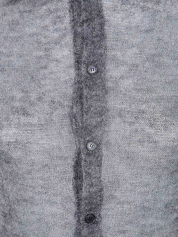 Cardigan Camicia In Maglia Trasparente