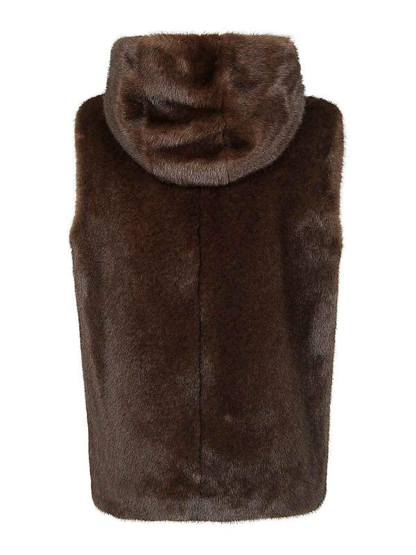 Gilet Corto Con Cappuccio