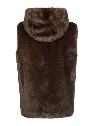 Gilet Corto Con Cappuccio