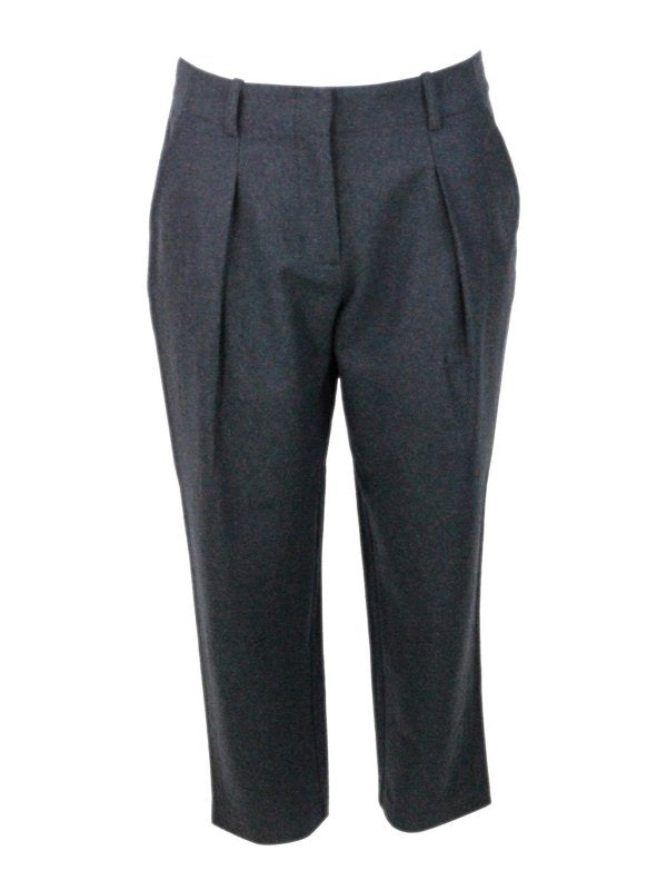 Pantaloni In Misto Lana