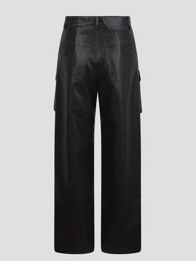 Pantaloni Cargo In Finta Pelle