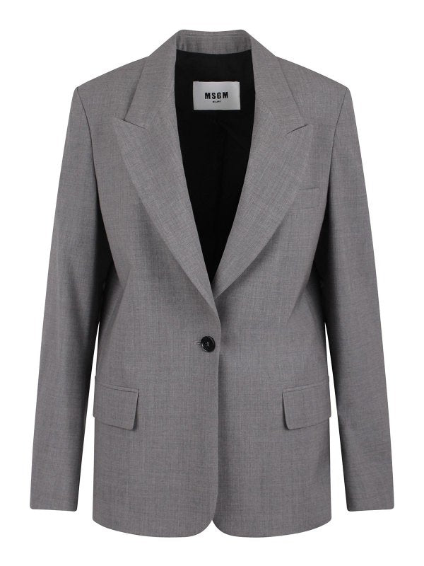 Blazer Monopetto Con Applicazione
