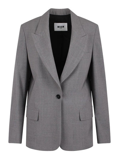Blazer Monopetto Con Applicazione