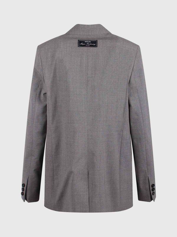 Blazer Monopetto Con Applicazione