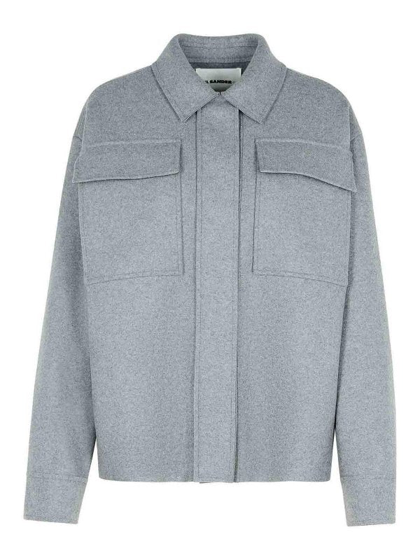 Camicia Grigia In Misto Lana