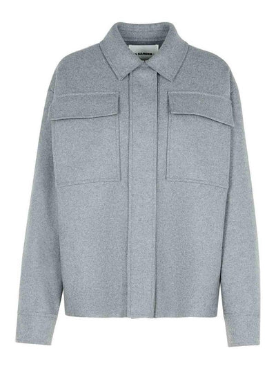 Camicia Grigia In Misto Lana