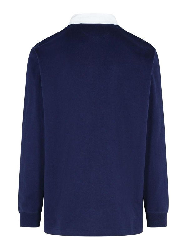 Maglione Rugby In Cotone Blu Scuro