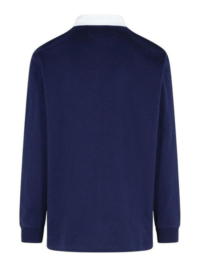 Maglione Rugby In Cotone Blu Scuro