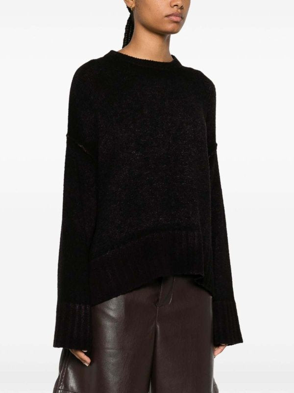 Maglione Girocollo In Misto Lana E Cashmere