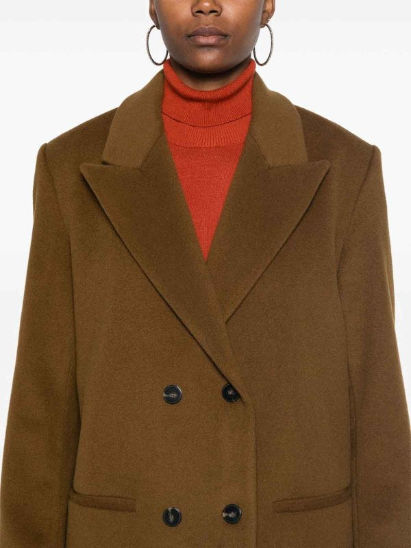 Cappotto Doppiopetto In Misto Cashmere
