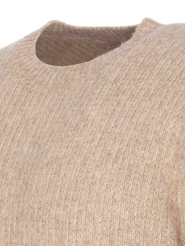 Maglione Yak Beige Girocollo Maniche Lunghe