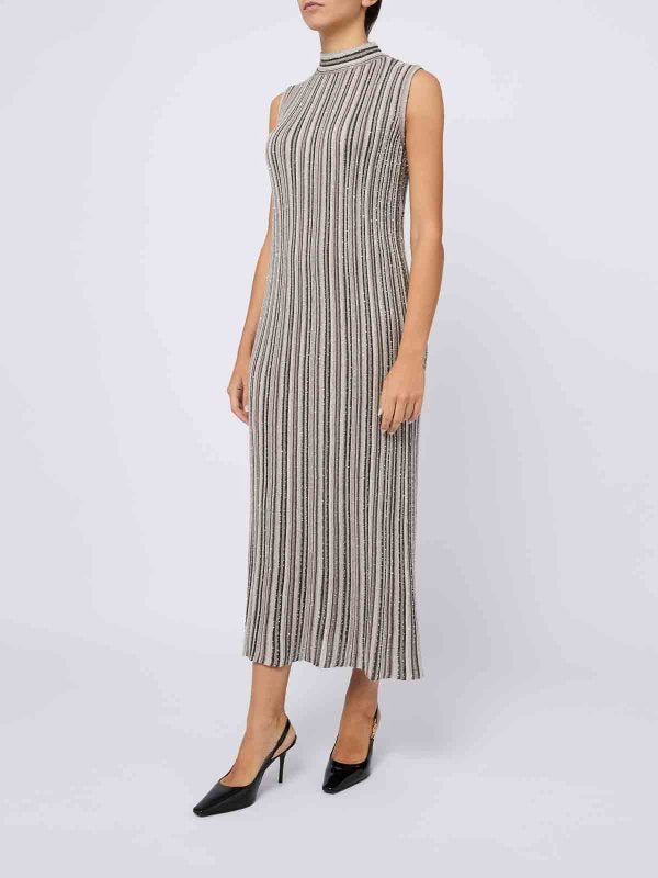 Abito Lungo A Righe Lurex