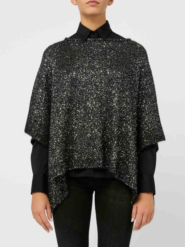 Mantella In Alpaca Nera Effetto Lurex