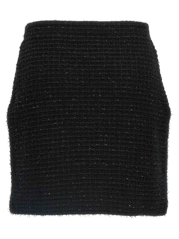 Minigonna In Maglia Testurizzata Nera