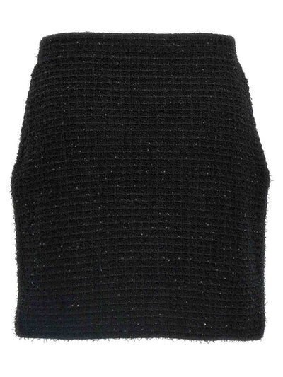 Minigonna In Maglia Testurizzata Nera
