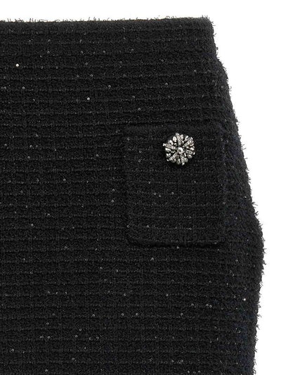 Minigonna In Maglia Testurizzata Nera