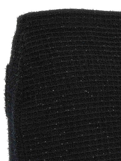 Minigonna In Maglia Testurizzata Nera