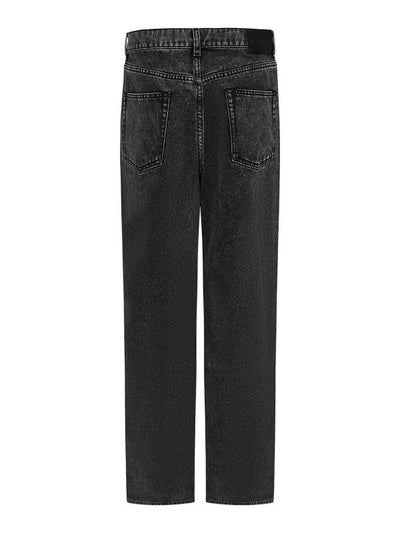 Jeans Baggy In Denim Di Cotone Nero Sbiadito