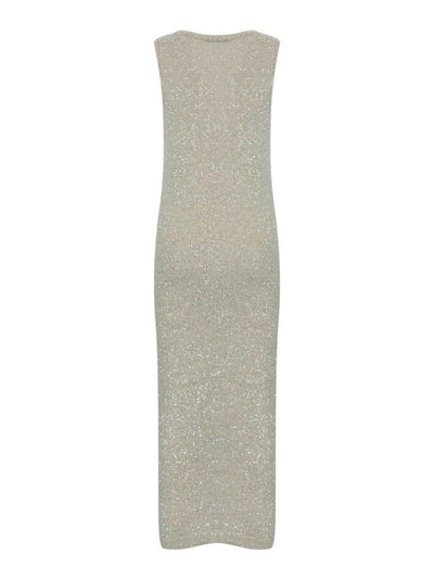Vestito Con Paillettes In Misto Alpaca