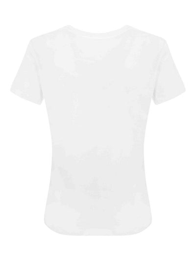 T-shirt In Cotone Con Ricamo Logo E Tulle