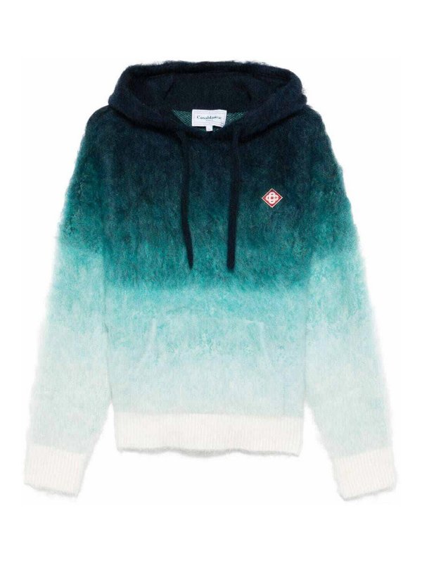 Felpa Con Cappuccio In Mohair Sfumato