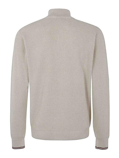 Maglione Con Mezza Zip In Punto Waffle