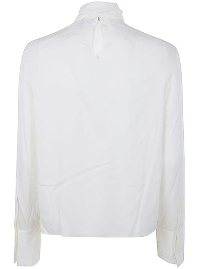 Camicia A Collo Alto Con Cravatta Ampia