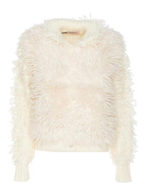 Giacca In Maglia Bianca Twinset