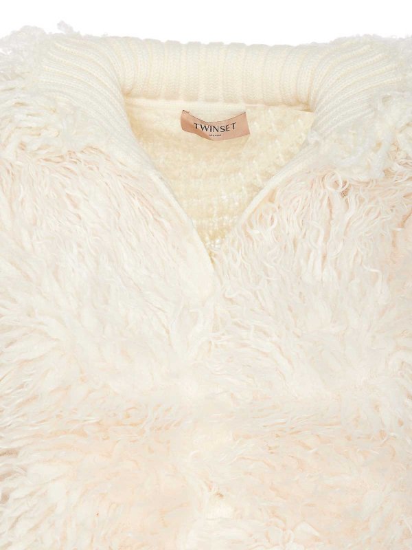 Giacca In Maglia Bianca Twinset
