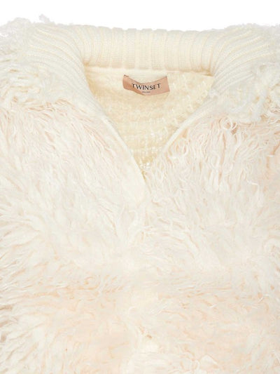 Giacca In Maglia Bianca Twinset